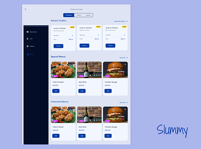 Slummy Food Serving Management System app branding design graphic design typography ui ux