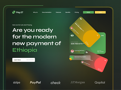 Pay.ET : Fintech Landing Page