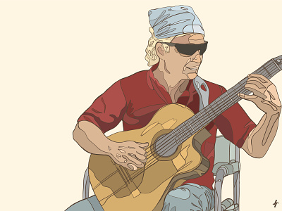 Kaweh the Guitarist design free freelance guitar illustration illustrator music soft colors travel