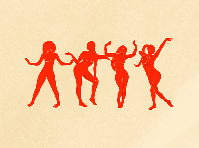 Dancing women design freelance freelancer illustration illustrator movement red women