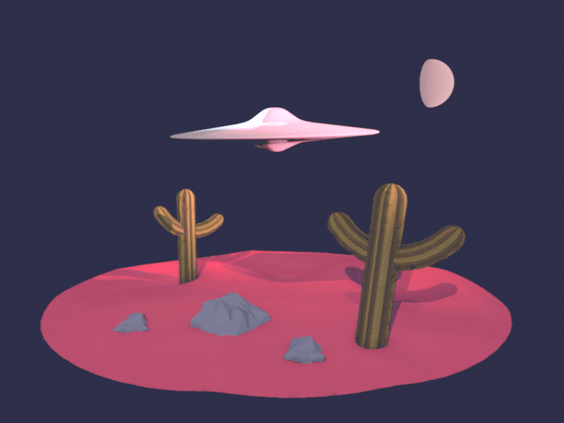 UFO in the Desert 3d 3d animation adobe aftereffects animation cinema4d motion motion design