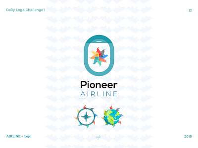 Pioneer AIRLINE-LOGO branding dailylogochallenge design flat icon illustration illustrator logo minimal vector