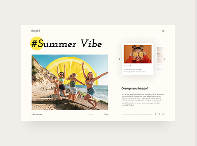 thegirl website | #Summervibes app blog design girl graphic design logo orange summer typography ui ux web website yellow