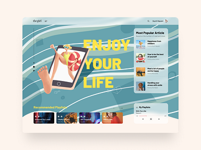 Enjoy Your Life :: Illustration :: UI Design app blog design graphic design illustration typography ui ux vector website