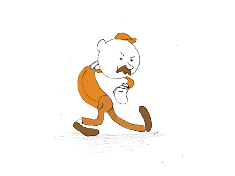 Oldman Walking Traditional Animation animation classic draft frame oldman paper pencil sketch walk worker