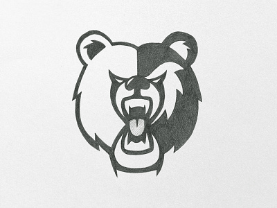 Beast Logo bear logotype paper pencil rage sport team