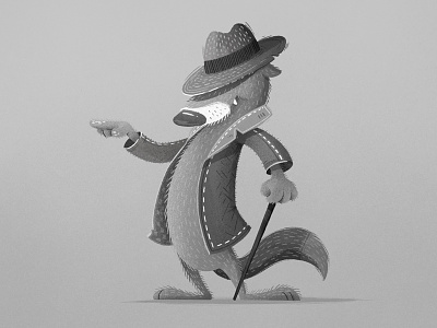 Lewis Foxville 2d animal brush dog fireart fireart studio fox gartman illustration