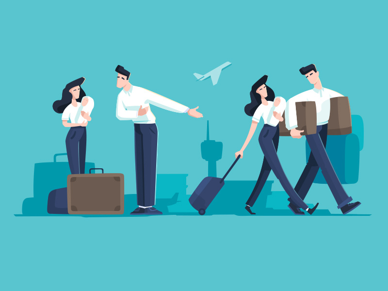 Flight service people vector flat service flight design character illustration fireart studio fireart