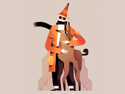 Dogman animal character color design dog gartman illustration man orange style texture