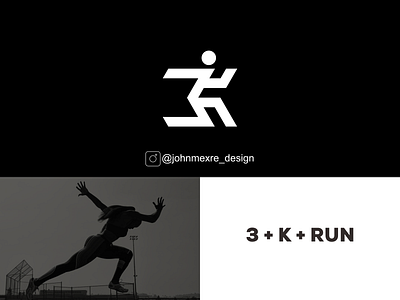 3 + K + RUN branding business company design graphicdesign illustration logo logos monogram