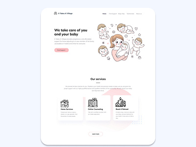 It Takes A Village HomePage dailyui design minimal ui ux web website