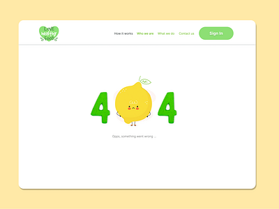 404 Page Lemon dailyui design ui ux web website