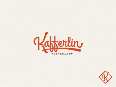 Kafferlin Photography logo logo design photography red texture type type logo typography