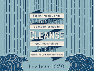 Leviticus 16:30 bible blue clean flat illustration rain simple texture verse water
