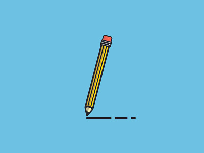 Pencil Illustration flat icon illustration line art logo nick slater pencil ryan putnam simple
