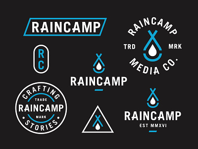 Raincamp Branding branding logo logo design outdoor logo rain tent water drop