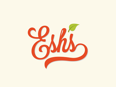 Esh's Discount Grocery grocery leaf logo red store swoosh text type typography
