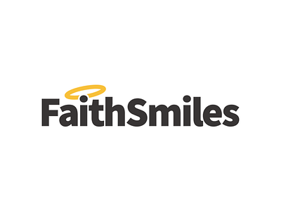 Faith Smiles Logo cheesy christian faith gold halo icon iconic logo simple smile smiles