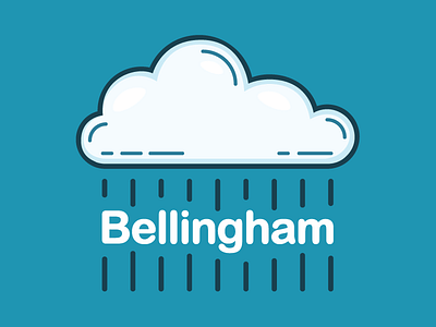 Bellingham Washington bellingham icon illustration logo northwest rain cloud rounded simple state vector washington