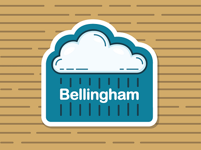 Bellingham Sticker bellingham cloud illustration logo northwest rain sticker texture vector washington wood