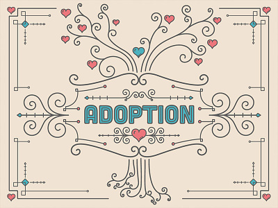 Adoption adoption frame heart illustration line art simple swirls tree typography