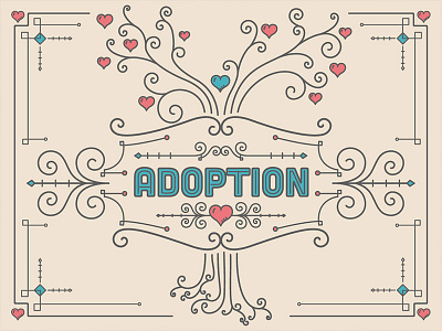Adoption adoption frame heart illustration line art simple swirls tree typography