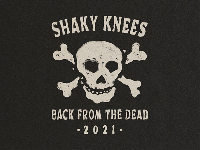 Back From The Dead - Shaky Knees band design band tee edgy festival merch design pirate shaky knees skull tshirt design