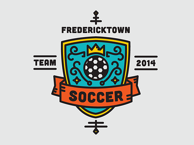 Soccer Badge - Color badge banner illustration line art logo shield soccer swirl sword tshirt typography