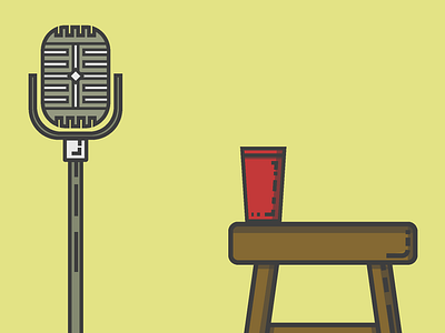 The Speaker - WIP cup illustration line art mic monoweight shadow simple stool vector