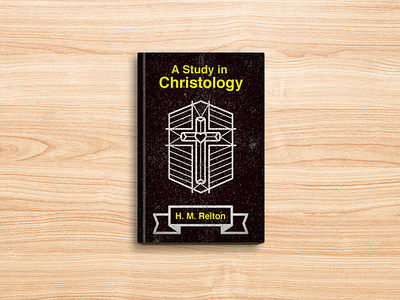 A Study In Christology banner book cover christian cross illustration line art monoweight native american print texture