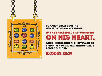 Exodus 28:29 ephod fun illustration jewels monoweight priest scripture simple sparkle swirls verse