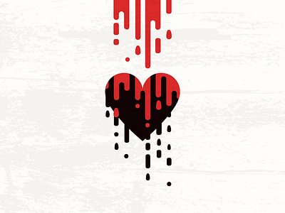 Bleeding Heart blood church dripping heart illustration monowight paint seal simple simple badge verse