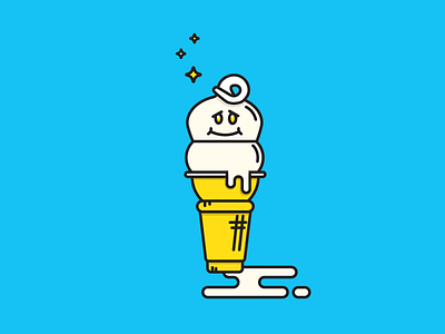 Free Ice Cream! dairy queen dq free ice cream illi illustration line art monoweight vector