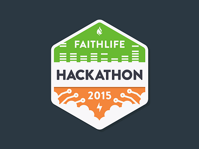 Hackathon Badge badge flat hackathon icon illustration lightning bolt logo simple sound bars tech