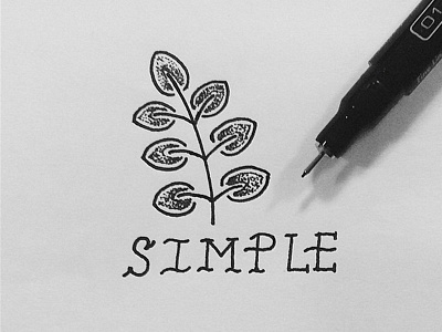Keep It Simple design drawing hand illustration line art pen and ink simple sketch stipple stippling type typography