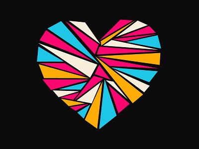 Broken Heart abstract broken color heart illustration sharp shattered simple