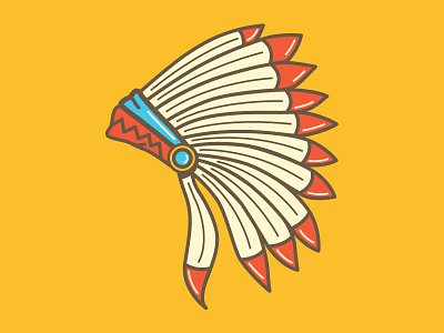 Native cowboy fun headdress illustration indian line art monowight native american western