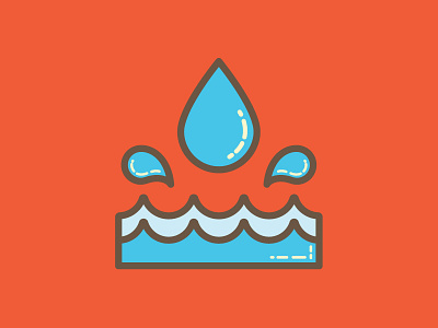 Splash - Water Activities Icon bright bubble fun illustration line art monoweight shiny simple splash water waterdrop waves