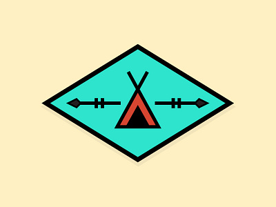 Teepee Badge arrows badge illustration line art patch simple teepee tent