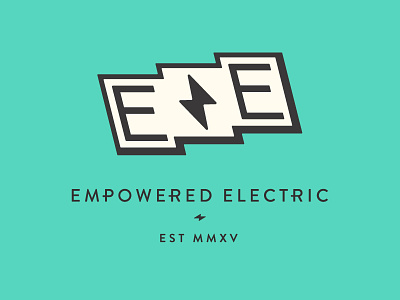 Empowered Electric badge branding color e electric empowered flag icon logo mark simple vintage