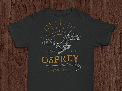 Osprey Packs - In Flight backpacks dark hand drawn illustration line art osprey packs rough shirt tshirt typography