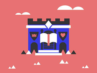 Castle - Throne abstract bible book castle clouds crown heart illustration shapes shield simple throne
