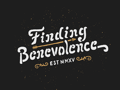 Finding Benevolence - Mark 2 arrow finding hand drawn hand type illustration logo mark shirt typography vintage