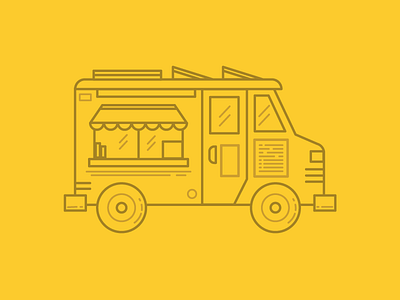 Taco Truck car food truck illustration line art monoweight simple taco truck van