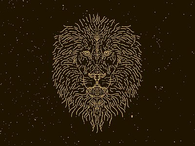 Lion animal aslan band design illustration line art lion monoweight rough texture tshirt