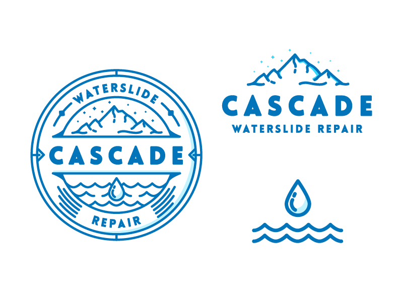 Cascade Badge - More Branding outdoor mountain badge cascade water icon illustration mark logo
