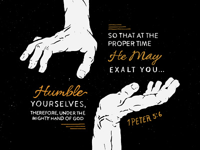 1Peter 5:6 hand hand drawn illustration lettering scripture sermon series texture typography verse