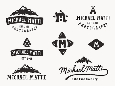 Michael Matti - Branding Project badge branding icon illustration logo mark mountains outdoors photographer teepee trees