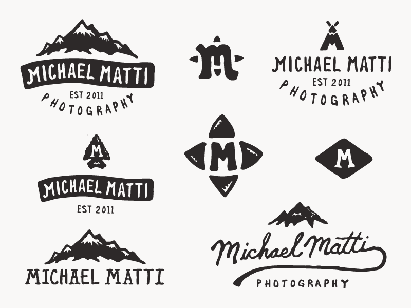 Michael Matti - Branding Project photographer branding teepee trees outdoors mountains icon logo mark illustration badge