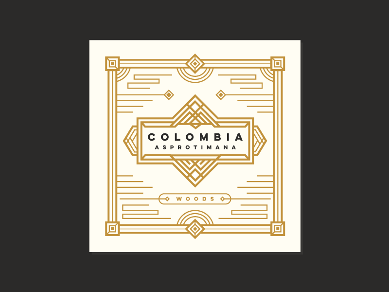 Colombia Asprotimana badge coffee colombia icon illustration letterpress line art shapes